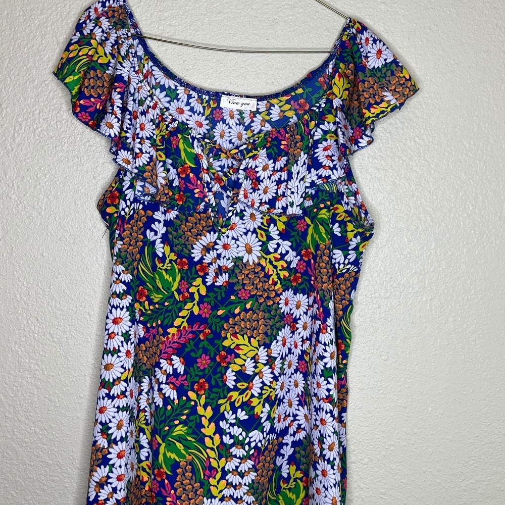 Viva You Off The Shoulder Flower Patterned Blouse